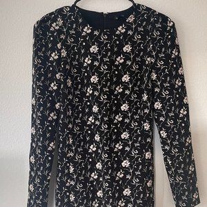 Club Monaco Black Floral Dress